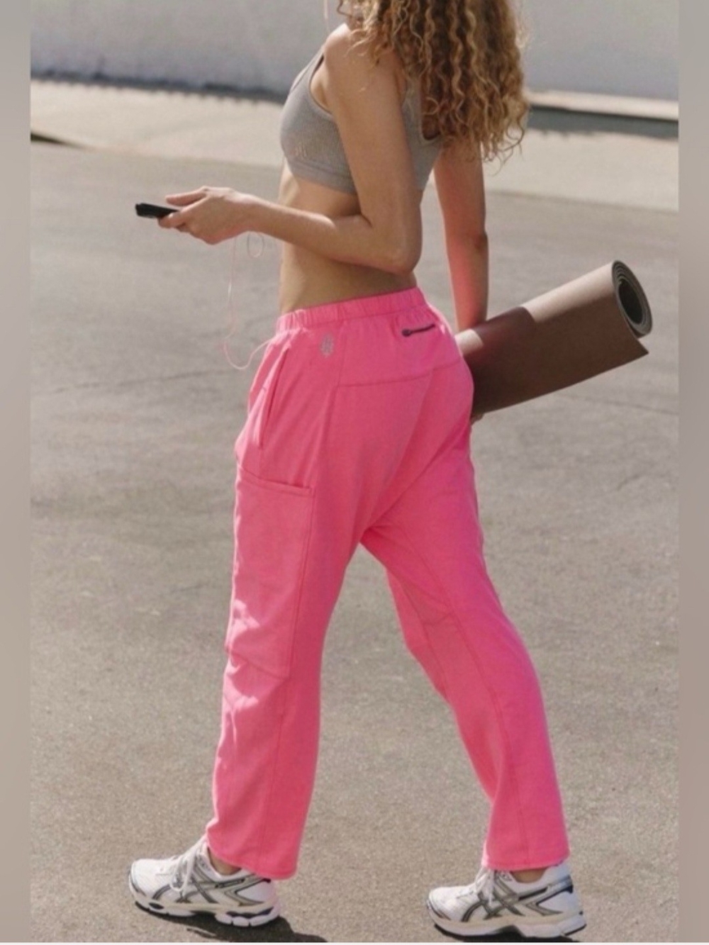 NWT Free People Hot Shot Easy Pants In Cotton Candy Sz. L